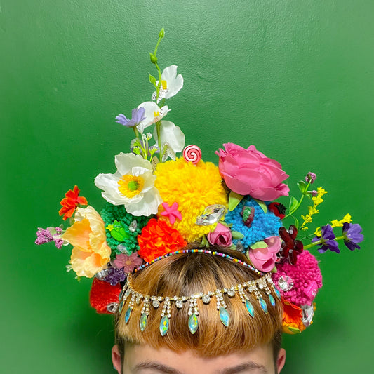 Mega Pom Pom Flower Power Extravaganza Headdress