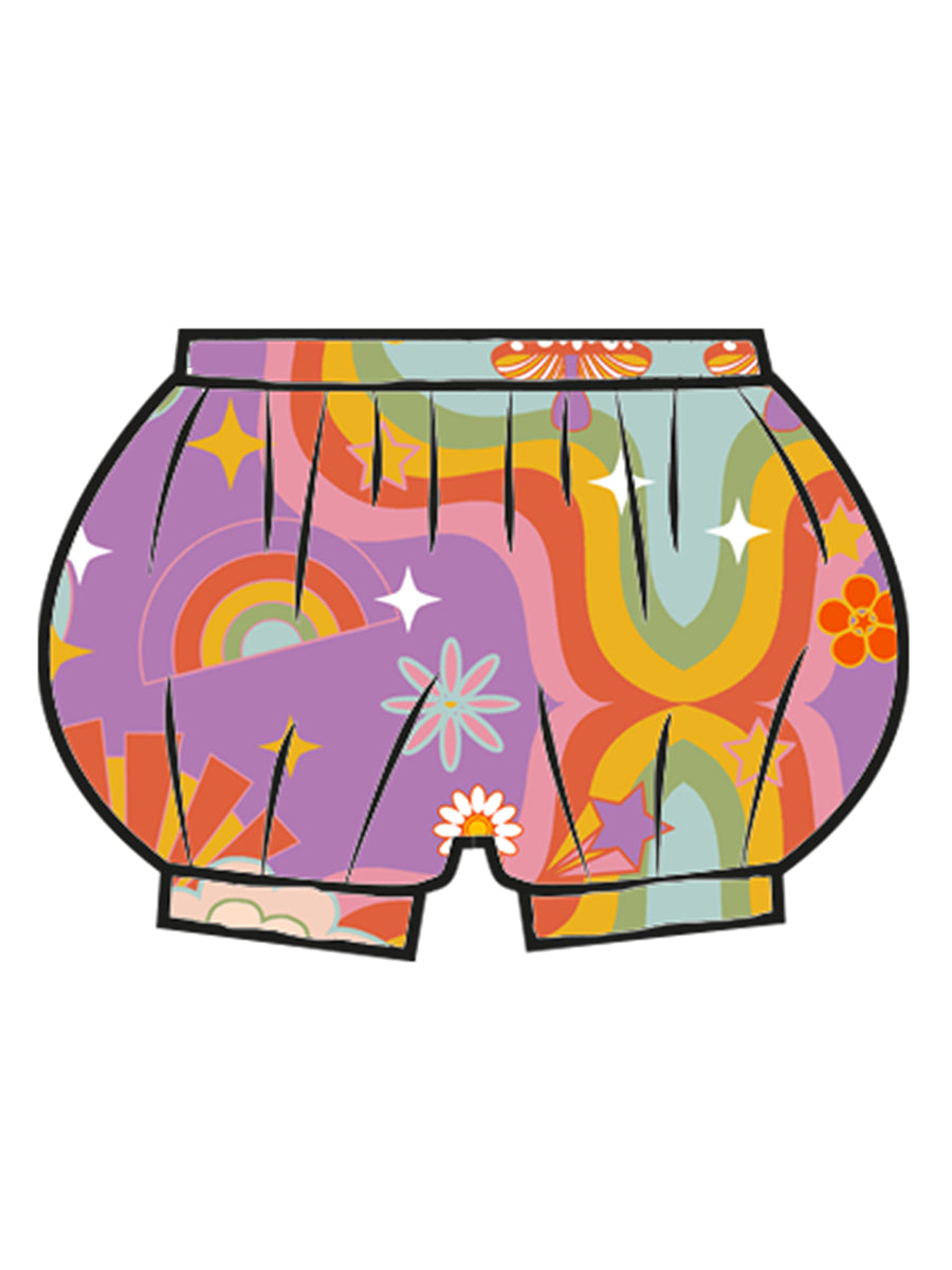 Super Cosy Fleece Bubble Butt Pants in Trippy
