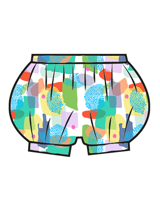 Super Cosy Fleece Bubble Butt Pants in Watercolours