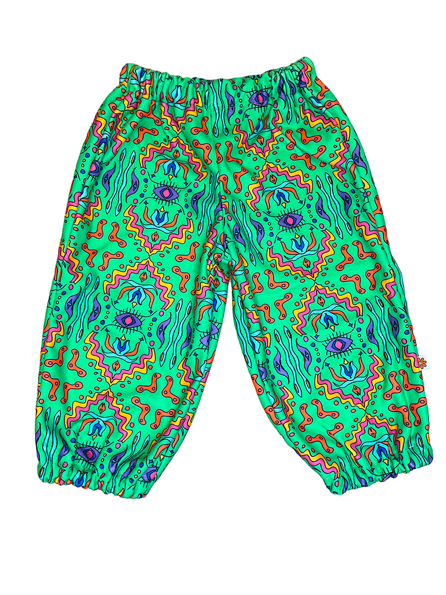 Super Cosy Fleece Joggers in Green Aztec