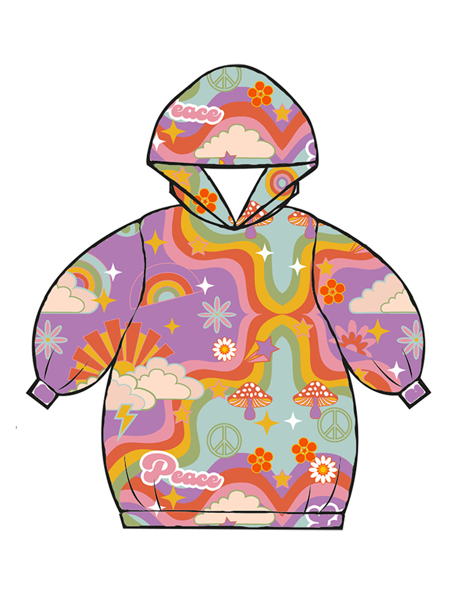 Super Cosy Fleece Hoodie in Trippy